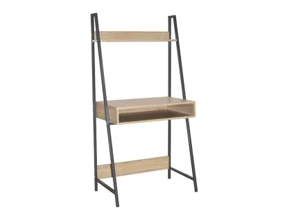 Core Loft Home Office Oak Effect Ladder Bookcase Desk