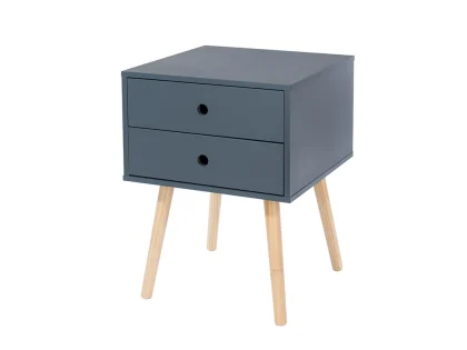 Core Options Scandia Blue 2 Drawer Bedside Table