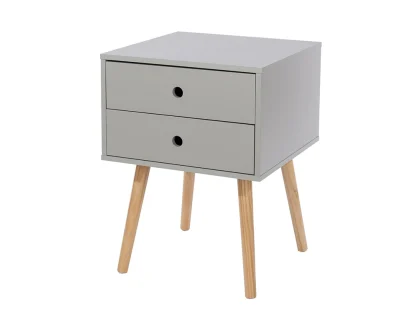 Core Options Scandia Grey 2 Drawer Bedside Table