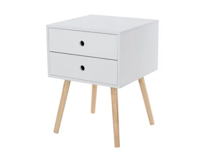 Core Options Scandia White 2 Drawer Bedside Table
