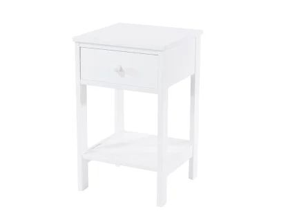 Core Options Shaker White 1 Drawer Petite Bedside Table