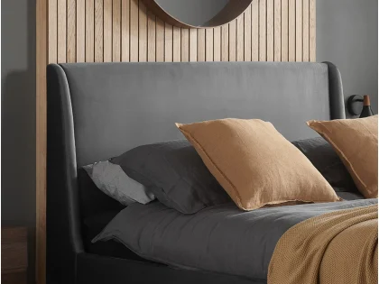 Birlea Lincoln 5ft King Size Grey Velvet Fabric Bed Frame