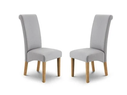 Julian Bowen Rio Set of 2 Grey Fabric Dining Chairs