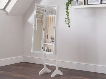 Julian Bowen Prima White Jewellery Storage Mirror