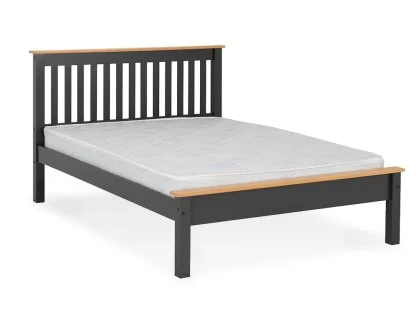 Seconique Monaco 4ft Small Double Grey and Oak Wooden Bed Frame (Low Footend)