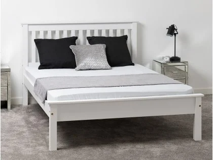 Seconique Monaco 4ft Small Double White Wooden Bed Frame (Low Footend)