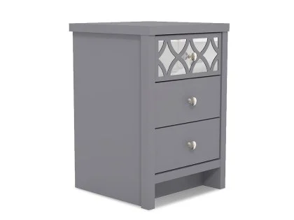 GFW Arianna 3 Drawer Grey Wooden Bedside Table