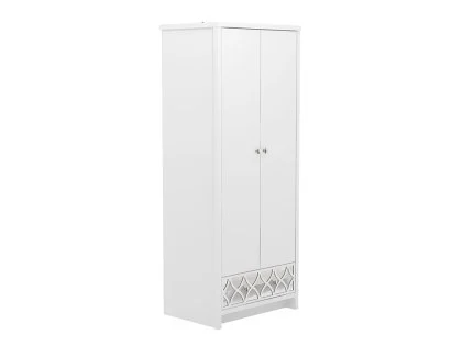 GFW Arianna 2 Door 1 Drawer White Wooden Wardrobe