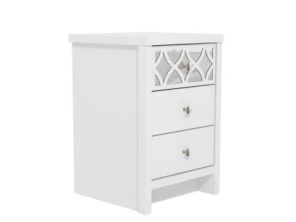 GFW Arianna 3 Drawer White Wooden Bedside Table