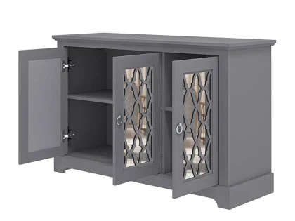 GFW Honiton Grey Mirrored 3 Door Sideboard