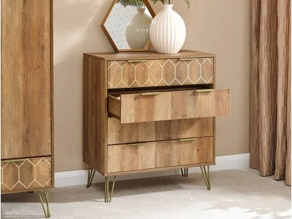 GFW Orleans Mango Effect 4 Drawer Chest of Drawers