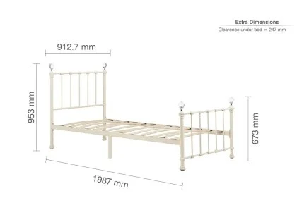 Clearance - Birlea Jessica 3ft Single Cream Metal Bed Frame