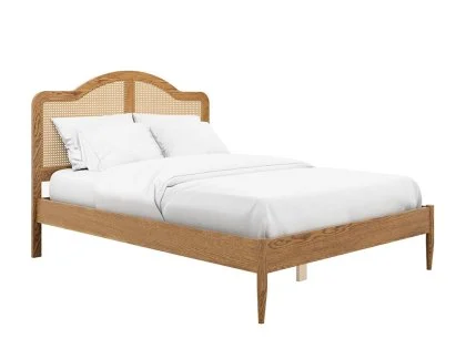 LPD Claude 5ft King Size Rattan and Smoked Oak Wooden Bed Frame