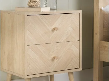 Birlea Herringford Light Oak 2 Drawer Bedside Table