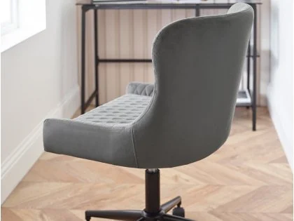 Julian Bowen Luxe Grey Velvet Office Chair