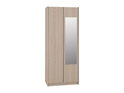 Seconique Paris Smoked Ash 2 Door Mirrored Wardrobe