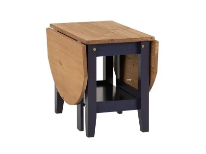 Seconique Santos Navy Blue and Pine Drop Leaf Coffee Table