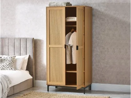 Julian Bowen Sia Oak 2 Door Wardrobe