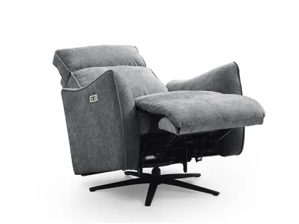 Kyoto Finn Grey Chenille Recliner Chair