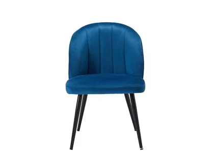 LPD Orla Set of 2 Blue Velvet Dining Chairs