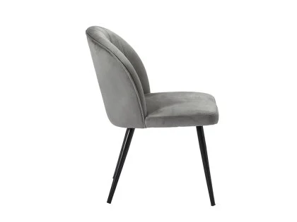 LPD Orla Set of 2 Grey Velvet Dining Chairs