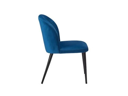 LPD Zara Set of 2 Blue Velvet Dining Chairs