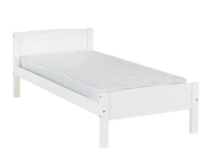 Clearance - Seconique Amber 3ft Single White Wooden Bed Frame