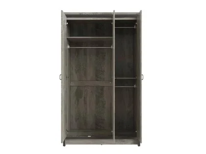 Clearance - GFW Boston Grey Wood Effect 3 Door Triple Wardrobe