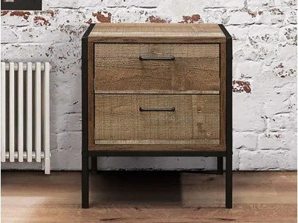 Birlea Urban Rustic 2 Drawer Small Bedside Table