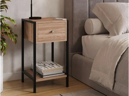 Core Kelly 1 Drawer Oak Bedside Table Core Kelly 1 Drawer Oak Bedside Table