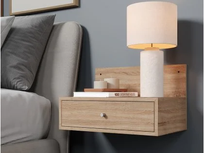 Core Kelly Set of 2 Wall Hanging Oak Bedside Table Core Kelly Set of 2 Wall Hanging Oak Bedside Table