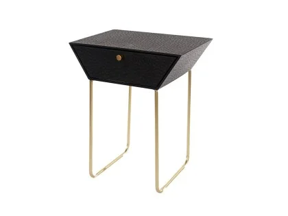 Core Apollo 1 Drawer Black Metal Bedside Table Core Apollo 1 Drawer Black Metal Bedside Table