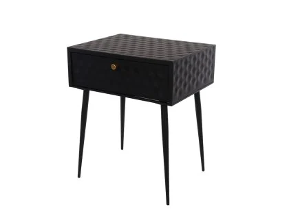 Core Saturn 1 Drawer Black Metal Bedside Table Core Saturn 1 Drawer Black Metal Bedside Table