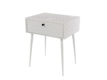 Core Saturn 1 Drawer White Metal Bedside Table Core Saturn 1 Drawer White Metal Bedside Table