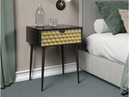 Core Jupiter 1 Drawer Gold Metal Bedside Table Core Jupiter 1 Drawer Gold Metal Bedside Table