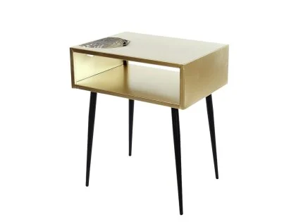 Core Galaxy 1 Drawer Gold Metal Bedside Table Core Galaxy 1 Drawer Gold Metal Bedside Table