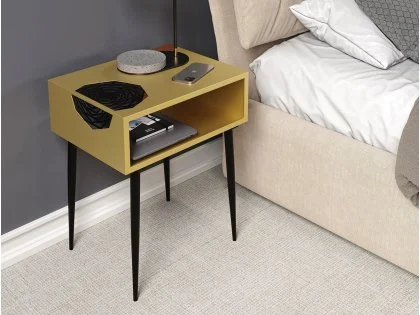 Core Galaxy 1 Drawer Gold Metal Bedside Table Core Galaxy 1 Drawer Gold Metal Bedside Table