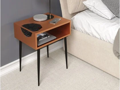 Core Galaxy 1 Drawer Copper Metal Bedside Table Core Galaxy 1 Drawer Copper Metal Bedside Table