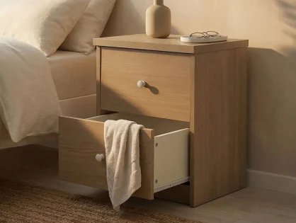 Core Freya Oak 2 Drawer Bedside Table Core Freya Oak 2 Drawer Bedside Table