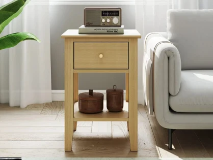 Core Henley Oak 1 Drawer Bedside Table Core Henley Oak 1 Drawer Bedside Table