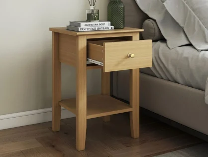 Core Henley Oak 1 Drawer Bedside Table Core Henley Oak 1 Drawer Bedside Table