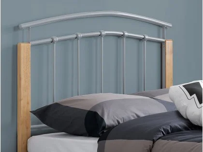 Birlea Tetras 3ft Single Silver and Beech Metal Bed Frame