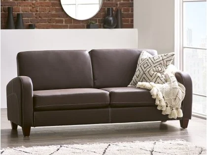 Julian Bowen Vivo Chestnut Faux Leather 3 Seater Sofa