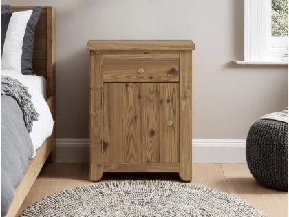 LPD Havana Pine 1 Drawer Small Bedside Table LPD Havana Pine 1 Drawer Small Bedside Table
