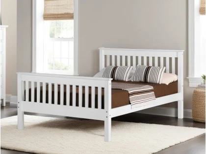 Seconique Monaco 5ft King Size White Wooden Bed Frame (High Footend)