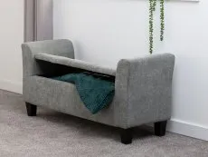 Seconique Seconique Amelia Dark Grey Fabric Ottoman Storage Bench