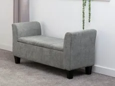 Seconique Seconique Amelia Dark Grey Fabric Ottoman Storage Bench