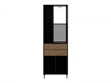 Seconique Seconique Madrid Acacia and Black 2 Drawer Drinks Cabinet