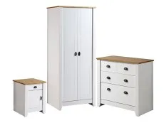 Seconique Seconique Ludlow White and Oak 3 Piece Bedroom Furniture Package