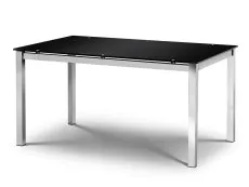 Julian Bowen Julian Bowen Tempo 160cm Black Glass and Chrome Dining Table